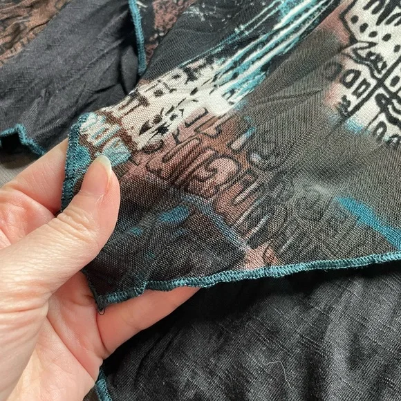 NWT Pretty Angel Vintage Deadstock Patchwork Graphic Asymmetric Midi Dress Large - Picture 3 of 11